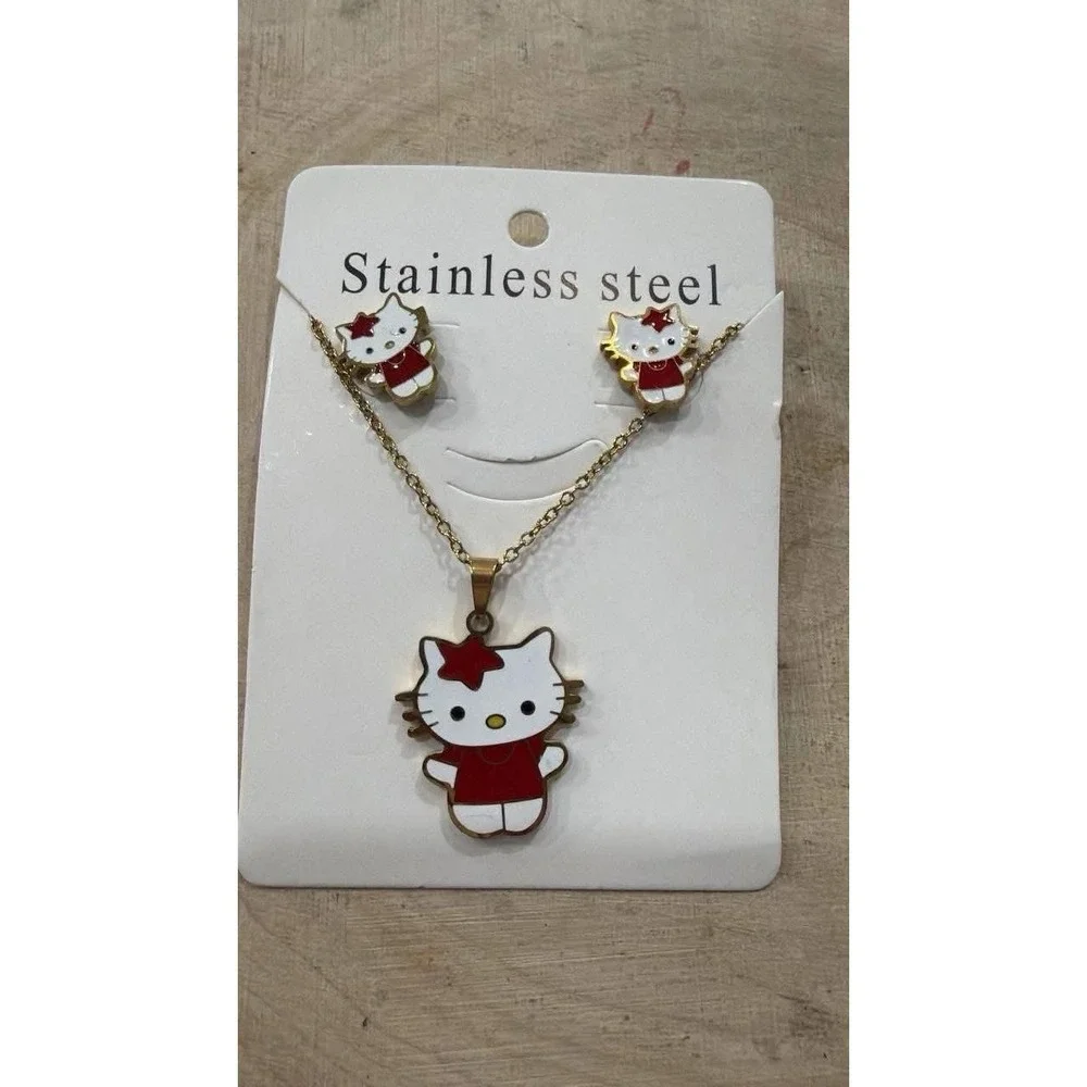 Stainless Steel Hello Kitty Jewelry‎ Set